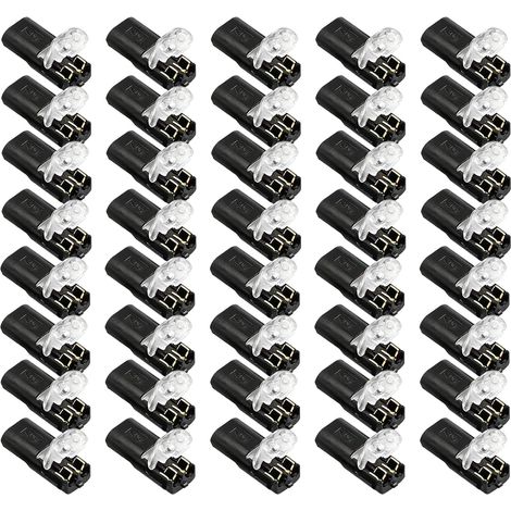 40 Pièces Connecteur Etanche 2 Fils,Connecteur Electrique Etanche,Connecteur 12v,pour Raccord Électrique Rapide pour Câble 18-22G AWG, Connecteurs de Câble Électrique Rapide pour Voiture (1/5)