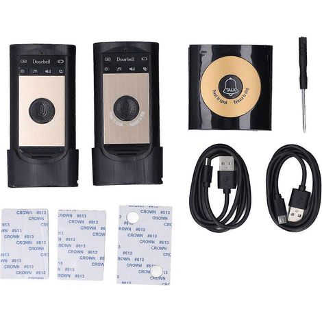 Interphone sans fil pour maison et appartement, avec 15 sonneries, 3 niveaux de volume et communication bidirectionnelle.