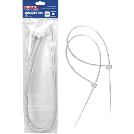 Faithfull, Fascetta per cavo, 10 pz., 1200mm x 9mm - FAICT1200WHD