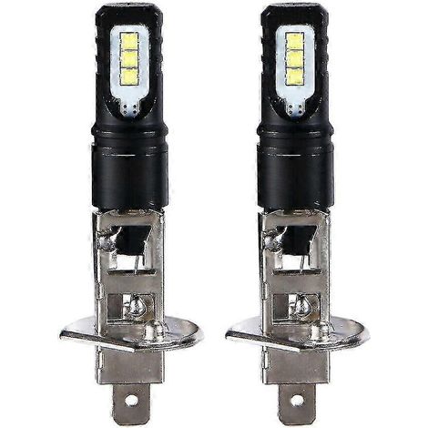 Kit de 2 ampoules LED H1 6000k blanc ultra brillant 6000lm pour feux de jour (feux de route) (1/4)