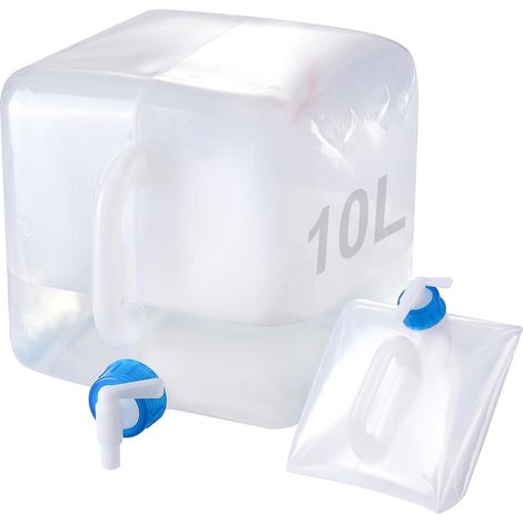 Réservoir d'eau - Conteneur à eau - Sac à eau - 2 seaux pliables de 10 litres - Arrosoir avec robinet - Réservoir d'eau, camping - Bidon pliable, nourriture...-AquaForge (1/5)