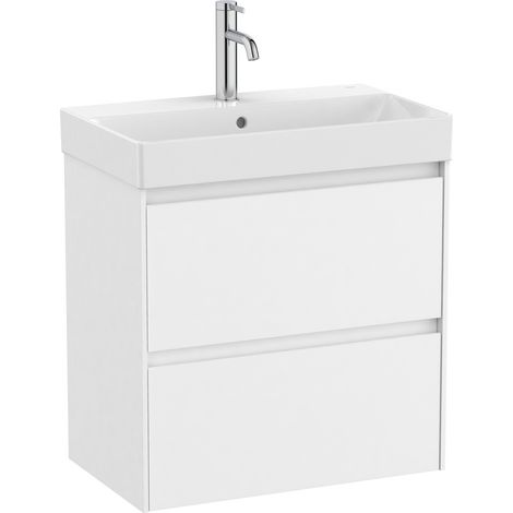 Pack Unik meuble bas compact avec 2 tiroirs + lavabo ONA - ROCA Couleur : Blanc mat - Dimensions : 600x360x645 mm (1/2)
