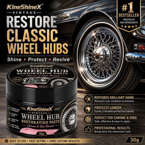 KineShineX Classic Car Wheel Repair Cream: Rostentfernung, Oxidationsbeseitigung, Polieren und Restaurierung für klassische Chromfelgen (1/5)