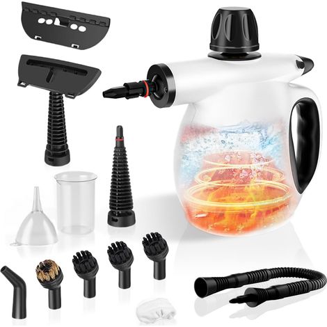Nettoyeur Vapeur Portatif,1200W Nettoyeur Vapeur avec 12 Accessoires & Réservoir 350 ML,Multifonction Steam Cleaner pour cuisine, salle de bains, voiture, Sols et Tissus (1/5)