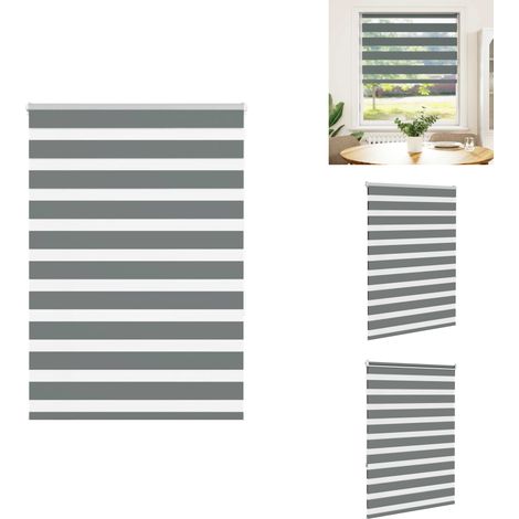 Zebrarollo Dunkelgrau 110x150 cm Stoffbreite 105,9 cm Polyester - Zebra-Jalousie - Zebra-Jalousien - Zebra-Rollo - Doppelrollo (1/5)