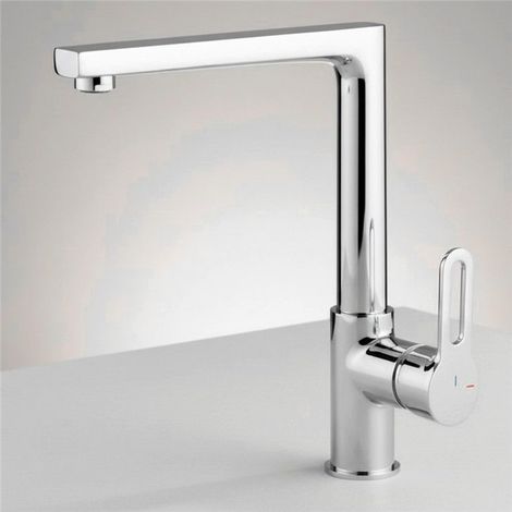 Robinet de cuisine mitigeur pour évier chromé 27 cm économie deau et bec mobile