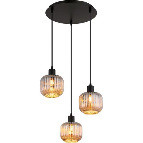 Globo - lámpara colgante - TOM - negro - vidrio - Ø 42cm - E14 - (1/5)