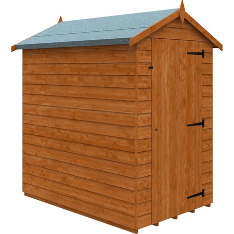 6 x 4 Feet Value Apex 9mm Shed - Solid Wood/Softwood/Pine - L175 x W115 x H203.9 cm - Burnt Orange