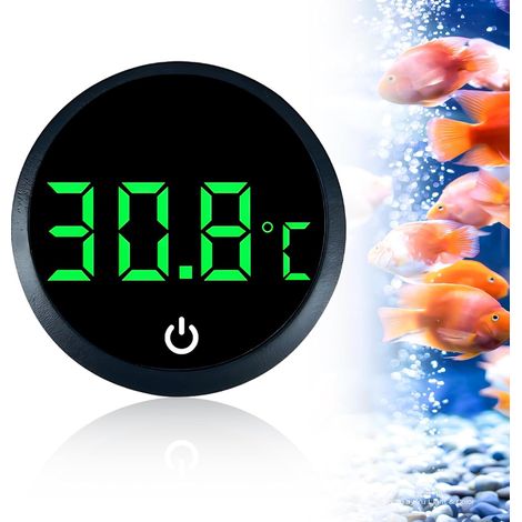 Thermomètre d'aquarium numérique - Mini thermomètre d'aquarium - Thermomètre numérique - Avec écran LED - À coller - Mini capteur de température marine - Pour aquarium d'eau douce et marine (℃) (1/5)