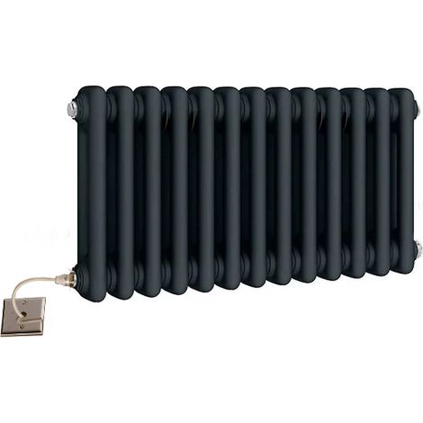 Traditional Electric Anthracite 2 Column Radiators 300mm high 416mm wide (1/2)