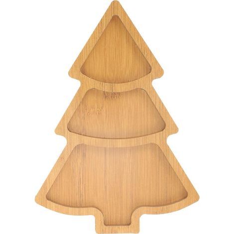 Servierschale aus Holz in Form eines Weihnachtsbaums, Saucenschale, Gewürzteller, Sushi-Schale, Vorspeisenteller – 27,70 x 19,50 x 1,20 cm (1/4)