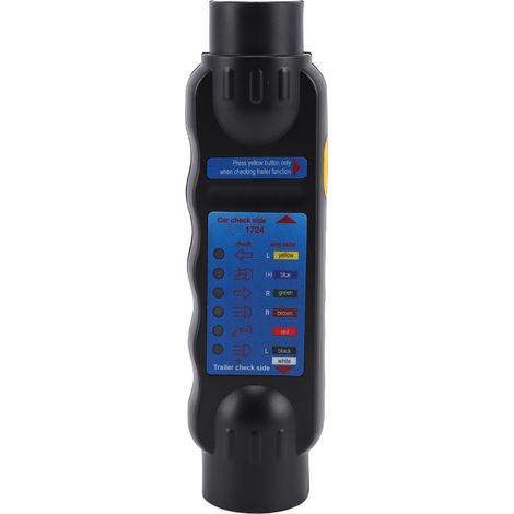 Tester per connettori per rimorchi, spina a 7 pin, strumento di test per camper con indicatore LED. (1/5)