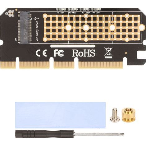 M.2 NVMe SSD auf PCIe 3.0 x16 Adapter mit Kühlkörper, kompatibel mit PM961 960EVO SM961 SM951 PM951, unterstützt PCIe x4 x8 x16 NVMe (1/5)