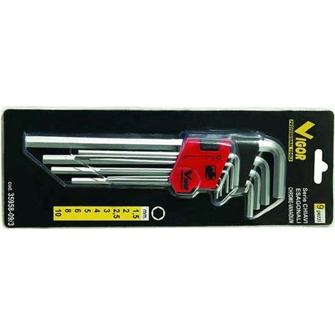 Serie Chiavi Vigor Crv Esagonali 9 Pezzi