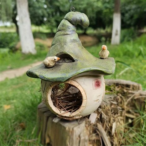 Nid douillet pour colibri — Décoration paysagère pour jardin et cour — Ornement de nichoir suspendu (1/5)