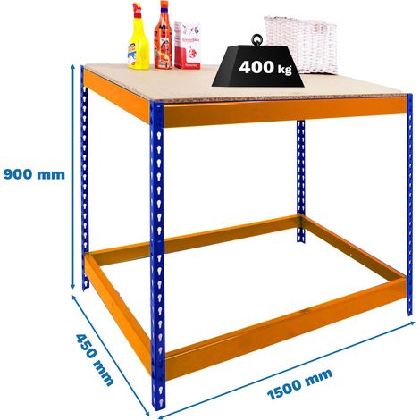 Simonrack Arbeitstisch Blau Orange Metall Design