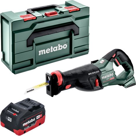 Metabo SSEP 18 LT BL sierra de sable sin cable 18 V 32 mm sin escobillas + 1x batería LiHD 5,5 Ah + metabox - sin cargador