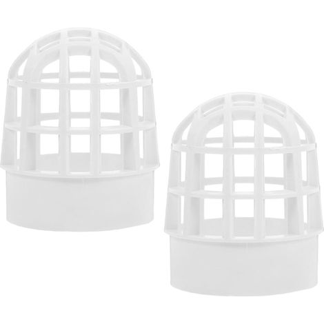 Lot De 2 Grilles De Protection Pour De Gouttière En Pvc Blanc (1/5)
