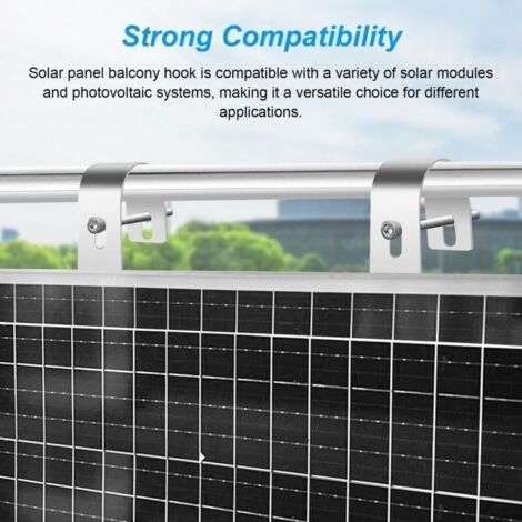 NALOOKAMIC 4 Pièces Crochets de Fixation pour Panneau Solaire, Support Panneau Solaire, Crochet en Acier Inoxydable pour Balustrade, pour Fixation Sola pour Balcon (1/3)