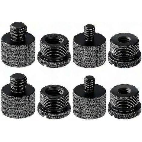 Adaptateur fileté pour pied de micro, lot de 8, raccord 5/8 femelle vers 3/8 mâle, convertisseur 3/8 femelle vers 5/8 mâle, accessoire visserie studio, kit mixte. (1/5)