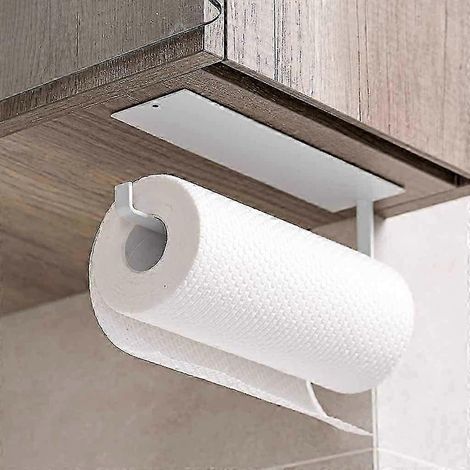 Porte-rouleau de papier essuie-tout, porte-rouleau de papier toilette sans perçage, porte-rouleau de papier toilette autocollant, porte-rouleau de cuisine pour salle de bain, placard, cuisine - sans (1/5)