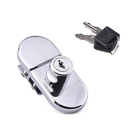 Serrure de porte de vitrine d'armoire en verre à pivot unique Serrure d'armoire en verre pour porte en verre de 5 à 8 mm avec 2 clés,Aucun perçage requis (1/5)