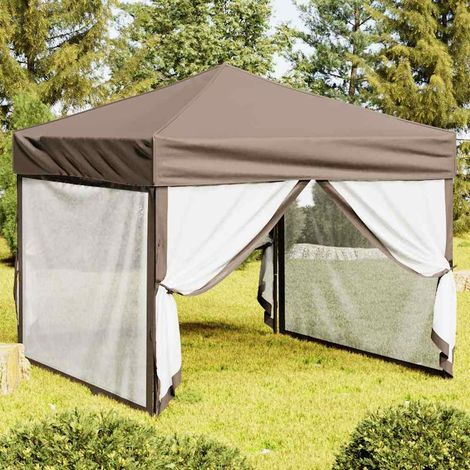 Tente de réception pliable avec parois Taupe 3x3 m (1/5)