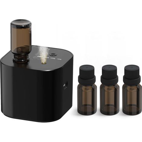 Diffuseur de parfum, diffuseur d'huiles essentielles sans eau, mini diffuseur d'arômes portable avec piles, 3 modes de brume, démarrage par cycle, pour pièce de 400 m², maison, chambre, comprend 3 (1/5)