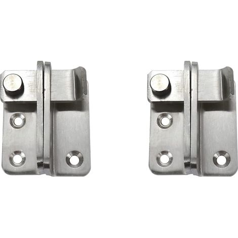2 verrous de porte pliants à moraillon avec trou de verrouillage, boucle antivol pour portail de clôture (gauche ouverte)