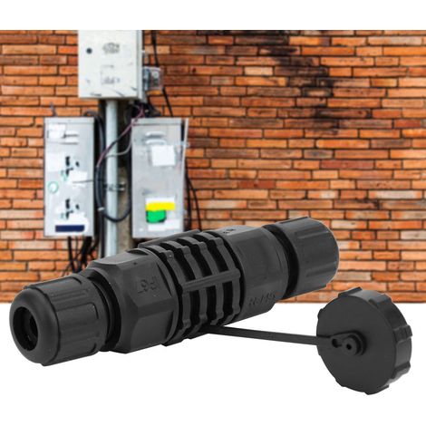 Connecteur Ethernet RJ45 étanche à l'eau et à la poussière, adaptateur RJ45 noir pour extérieur, coupleur fil-à-fil 8 broches IP67 (1/5)