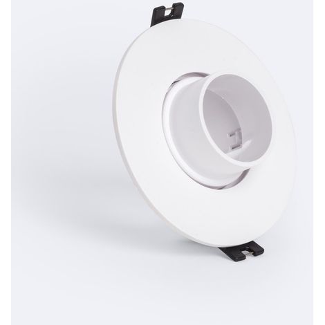 Portafaretto Downlight Circolare Regolabile Basso UGR Lampadina LED GU10 / GU5.3 Foro Ø75 mm Suefix Bianco