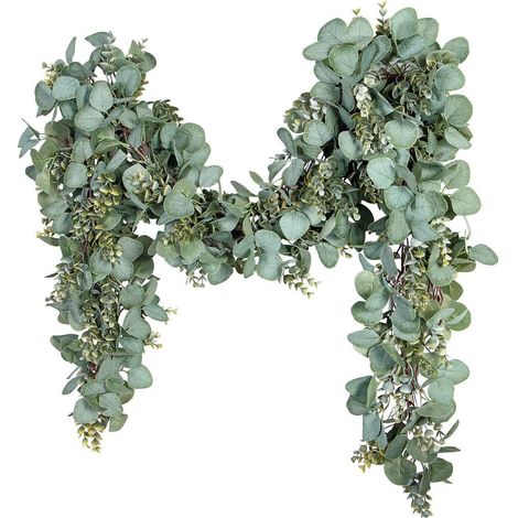 Künstliche Eukalyptus Girlande 2m mit Buchsbaum Blättern, Deko für Hochzeit & Zuhause (1/5)