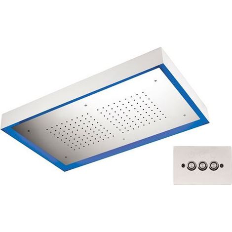 Soffione a soffitto 1 getto 77X47 cm con led in acciaio inox (1/3)