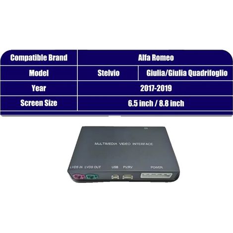 Adaptateur CarPlay sans fil Android Auto, compatibilité multi-appareils, installation facile, Pour Giulia Stelvio (1/2)