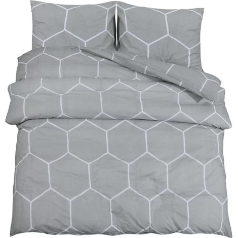 Maison Exclusive - Bettwäsche-Set Grau 140x200 cm Baumwolle