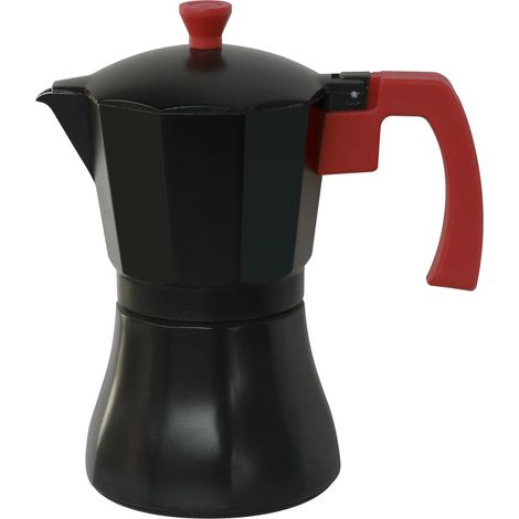 Cafetera aluminio negra inducción 12 tazas