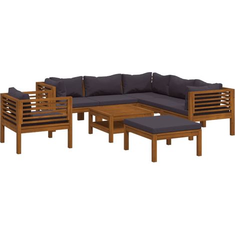 Maison Exclusive - 8-tlg. Garten-Lounge-Set mit Auflage Massivhol