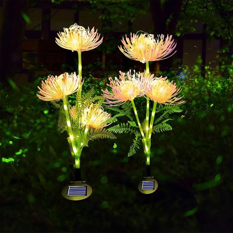 Gartendeko Solarleuchten für Außen, Solarlampen für Außen Garten Solar Blumenleuchten 2 Stück, Wasserdicht Gartenleuchten für Aussen Balkon Hof Rasen Terrasse und Geschenk für Mutter