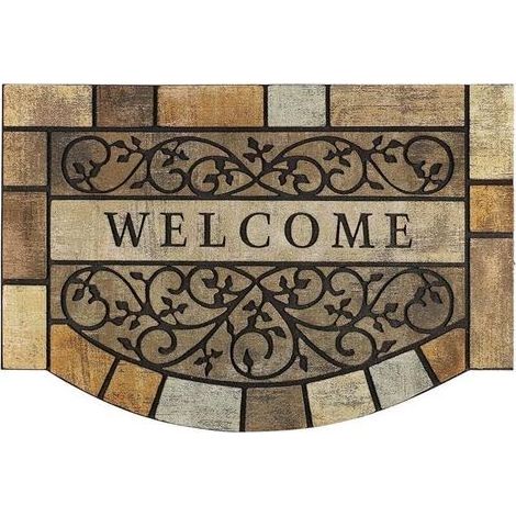 Paillasson d'entrée durable, 61 x 91 cm, grand tapis d'extérieur robuste pour porte d'entrée avec envers en caoutchouc antidérapant pour entrée extérieure, garage, terrasse (1/4)
