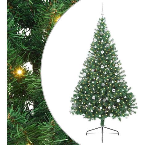 vidaXL Sapin de Noël artificiel pré-éclairé Vert 240 cm PVC (1/5)