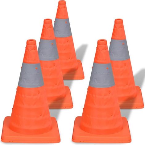 5 pylônes, cônes de signalisation, 42 cm