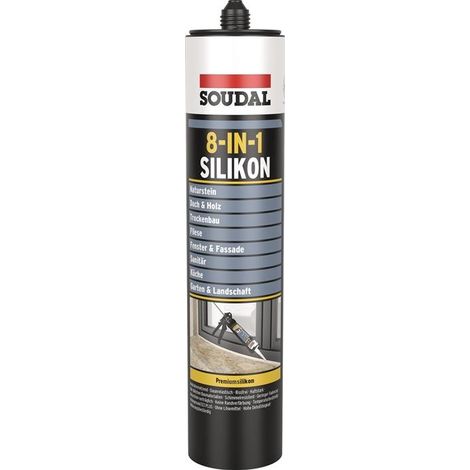 SOUDAL Silikondichtstoff Premium 8-in-1 mamorgrau300 ml Kartusche (1/2)