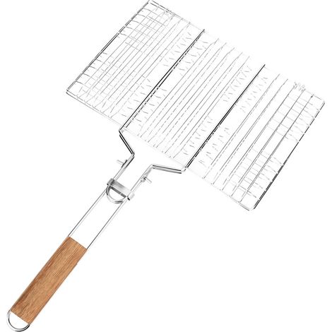 Filet de barbecue en maille métallique, pince à poisson grillé, outil de camping en plein air (1/5)