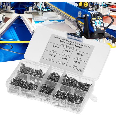 300 vis autotaraudeuses à tête plate Phillips en acier inoxydable 304, série M3, en boîte (1/5)