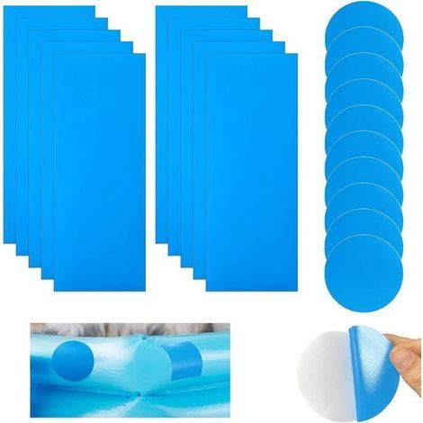 Schwimmbadreparaturset mit 20 selbstklebenden PVC-Flicken – Maße: 10 x 25,5 cm und 7 cm – Haftet dauerhaft auf Matratzen und Wasserspielzeug. (1/5)