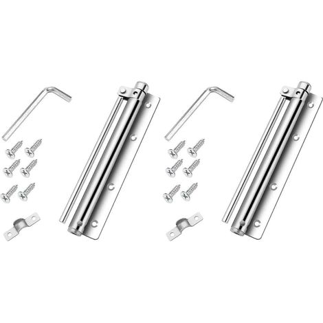 Lot de 2 Ferme-Portes automatiques à Ressort en Acier Inoxydable, Ressort réglable, charnière silencieuse, Ferme-Porte Invisible Anti-pincement pour la Maison (1/5)