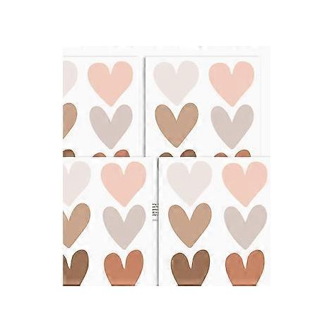 Stickers muraux cœur bohème pour une décoration polyvalente, stickers muraux créatifs à faire soi-même, 72 feuilles aux couleurs pastel pour une décoration bohème de salle de classe