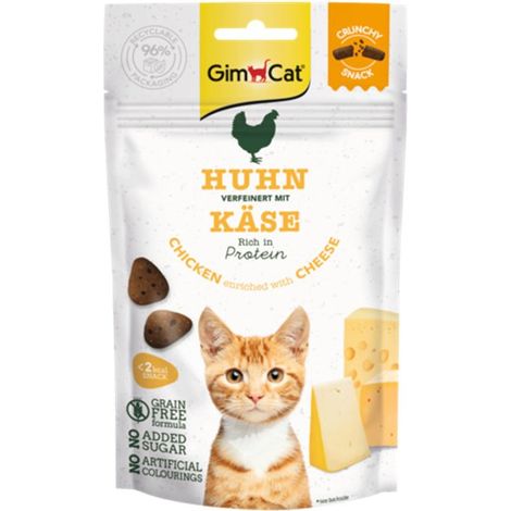 GimCat Knuspriger Snack 50g - Hähnchen & Käse 50g