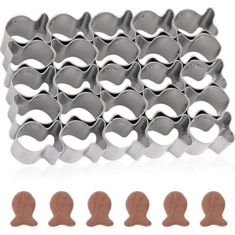 Emporte-Pièces en Poisson 9,8x6,5x2cm avec 25 Grilles en Acier Inoxydable (1/4)