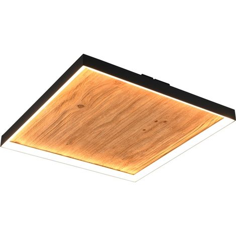 Plafonnier design Kalea noir avec bois - 655510130